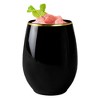 Smarty Had A Party 12 oz. Black w/ Gold Elegant Stemless Plastic Wine Glasses - 32 pcs - 2 of 4