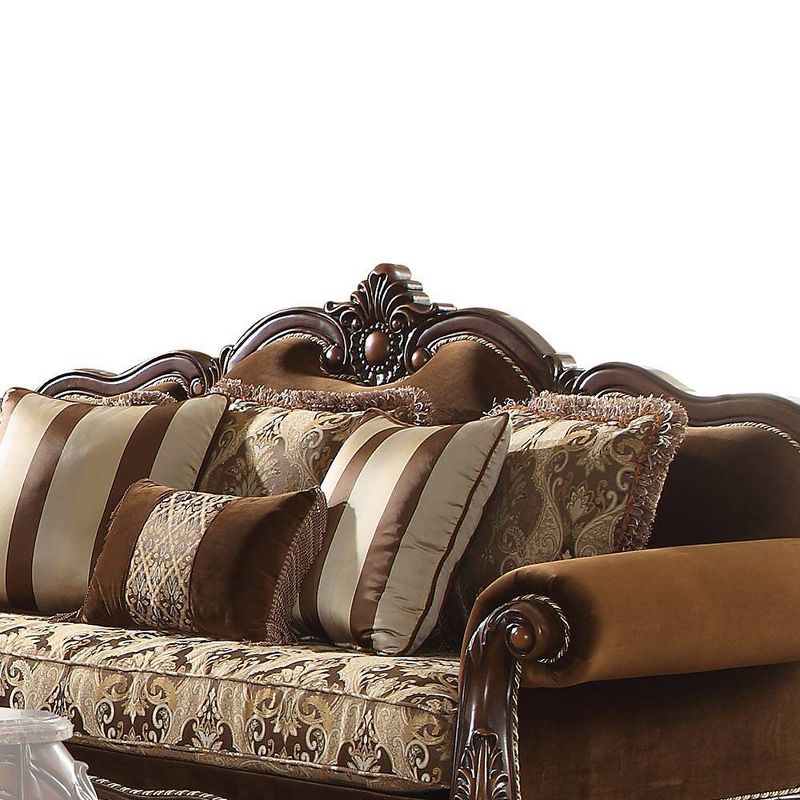 89&#34; Jardena Sofa Pattern Fabric and Cherry Oak Finish - Acme Furniture, 5 of 8