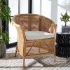 Jessica Rattan Accent Chair W/ Cushion - ACH6519A - White/Honey Brown Wash - Safavieh - 2 of 4