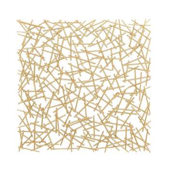 Contemporary Metal Geometric Overlapping Lines Wall Decor Gold - Olivia & May