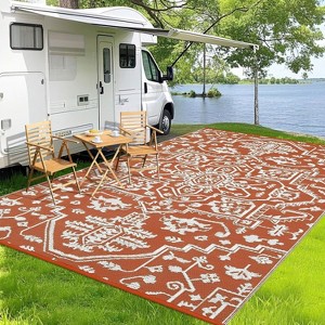 Outdoor Rug for Patios Waterproof Clearance Reversible Patio Mat Plastic Straw Rug RV Camping Mat Outside Carpet for Camping RV,Porch,Deck - 1 of 4