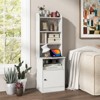 Tangkula Nightstand Bedside End Side Table Bookshelf w/ Charging Station - 4 of 4