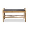 BDELITE Contemporary Upholstered Bench with Open Storage Fabric Seat-35.5*13*19.5 Inch, Gray - 2 of 4