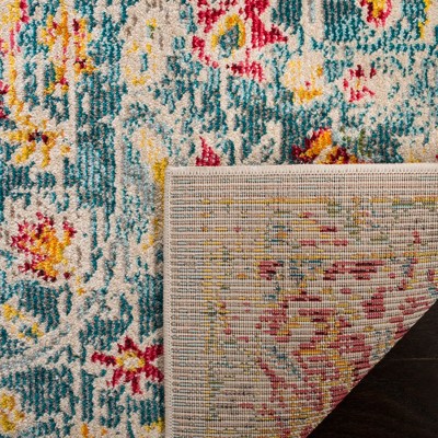 Vintage Bohemian Phoenix Blue and Yellow 3' x 5' Synthetic Area Rug