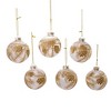 Kurt Adler 80MM Clear with Gold Pinecones Glass Ball Ornaments, 6-Piece Set - 3 of 4