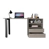 Vynxaria Light Gray Desk Computer Desks with Dual Legs Double Drawers Two Shelves Modern Minimalist Office Home Furniture for Space - 2 of 4