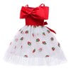 MyKids-USA Baby Girl Strawberry Sequins Pattern Bow Tie Design Sling Tutu Formal Dress - 4 of 4