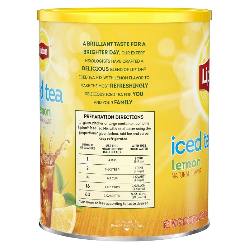 Lipton Lemon Sweetened Iced Tea Mix - 50.3oz, 3 of 7