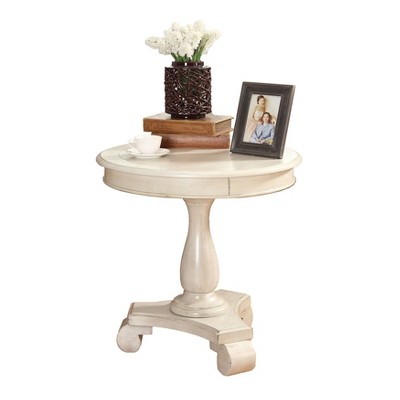 NicBex Modern 26" Small Round Coffee Table with Wood Frame for Living Room and Bedroom