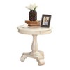 PAGED Vintage Style Small Round Coffee Table with Elegant Scrolled Pedestal,Lacquer Wood Side Table,Retro Accent End Table - 4 of 4