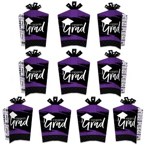 Big Dot of Happiness Purple Graduation Table Decorations - Party Fold and Flare Centerpieces - 10 Count - 1 of 4