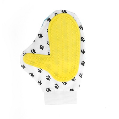 Unique Bargains Double-Sided Pet Grooming Glove 1 Pc