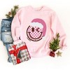 S.W.Smiley Glitter Santa Hat - Women's Graphic Sweatshirt - 2 of 4