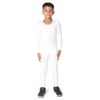 Everyday Kids Thermal Underwear Set – Long Johns Base Layer Top & Bottom, Microfleece, Moisture-Wicking, Cold Weather Wear, White - 2 of 4