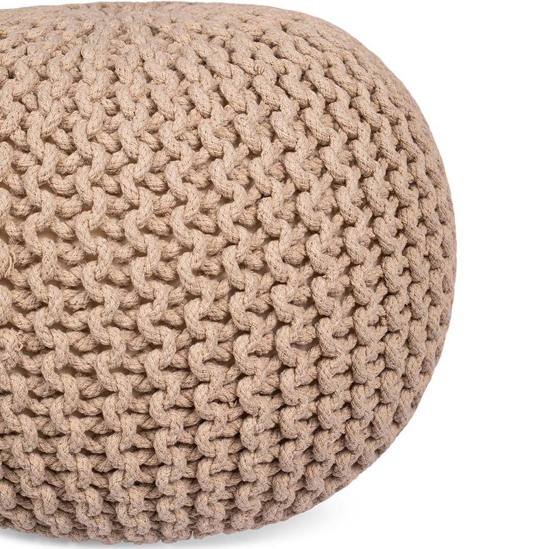 BirdRock Home Round Pouf Foot Stool Ottoman - Natural, 2 of 6