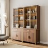 77'' Display Bookshelf with Glass Door and Storage Cabinets,Walnut & Brass,17.4"D x 32.99"Wx 77.17"H - 3 of 4