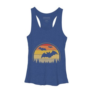 Women's Design By Humans Vintage Retro Vampire Bats Halloween Costume By Chos Racerback Tank Top - 1 of 3