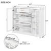 Modern Shoe Cabinet with 4 Glass Doors, 3 Hooks, Shoe Rack Storage Cabinet, Free Standing Shoe Rack Cabinet, Multifunctional Shoes Cabinet - 3 of 4