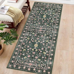homfan Area Rug Retro Boho Mottled Flowers Rug Durable Non-Shedding Low Pile Washable Carpet for Living Room Bedroom - 1 of 4
