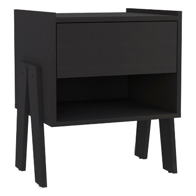 NicBex 18 inch Wide Nightstand with 1 Drawer,Modern Side Table with One Open Shelf,Bedside Table for Bedroom,Living Room,Black/Gray