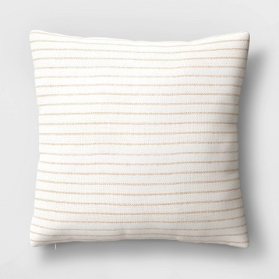 Striped Square Throw Pillow Brown/Cream - Threshold™