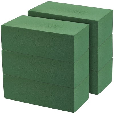 3 Green 9 in Long Rectangle Wet Foam Floral Bricks 