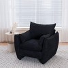 Modern Chenille Accent Chair with Sharp-Angle Armrests and Cushions,Wide Single Seater for Living Room or Bedroom-The Pop Home - 3 of 4