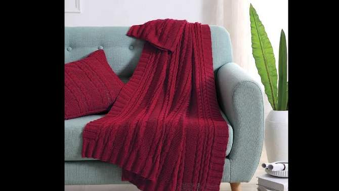 50"x70" Dublin Cable Knit Throw Blanket - VCNY, 2 of 7, play video