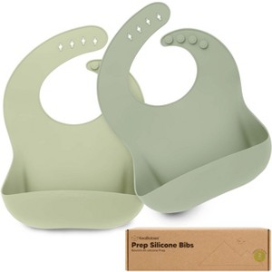 KeaBabies 2-Pack Silicone Bibs For Babies, Food Grade Silicone Baby Bibs for Eating, Feeding, Baby Boy & Girl Bibs - 1 of 4