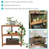 Sunnydaze Indoor/Outdoor Meranti Wood with Teak Oil Finish 3-Tiered Corner Flower Plant Stand Shelf Display - 36" - Brown - image 2 of 4