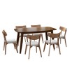 7-Piece Dining Set with Kitchen Table and 6 Upholstered Chairs - 2 of 4
