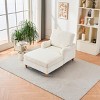 66.5" Mid-Century Modern Oversized Chaise Lounge Sofa, Chenille Upholstered Sleeper for Living Room Bedroom-3irtyhousy - 3 of 4