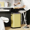 Dolonm 50L Automatic Sensor Trash Can - Yellow, Hands-Free Stainless Steel Bin with Silent Close Lid - 2 of 4