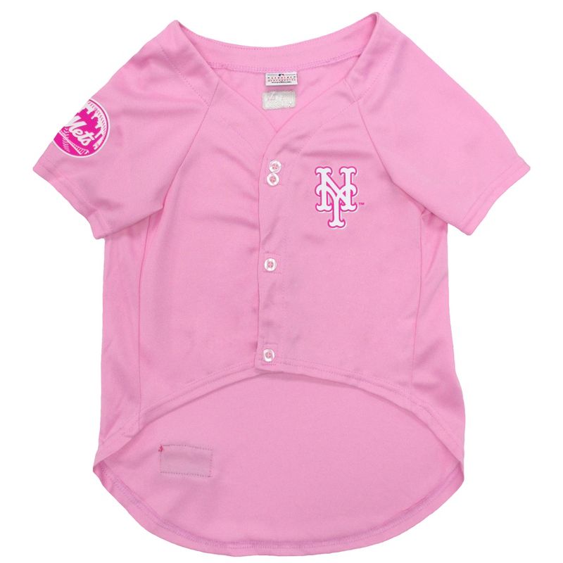 MLB New York Mets Pets First Pink Pet Baseball Jersey - Pink L, 2 of 4