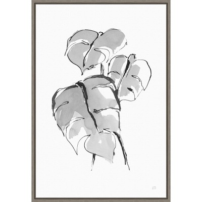 16" x 23" Split Leaf Houseplant II by Chris Paschke Framed Wall Canvas - Amanti Art