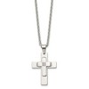 Black Bow Jewelry Men's Stainless Steel & CZ Polished Cross Necklace, 22 Inch - 2 of 4