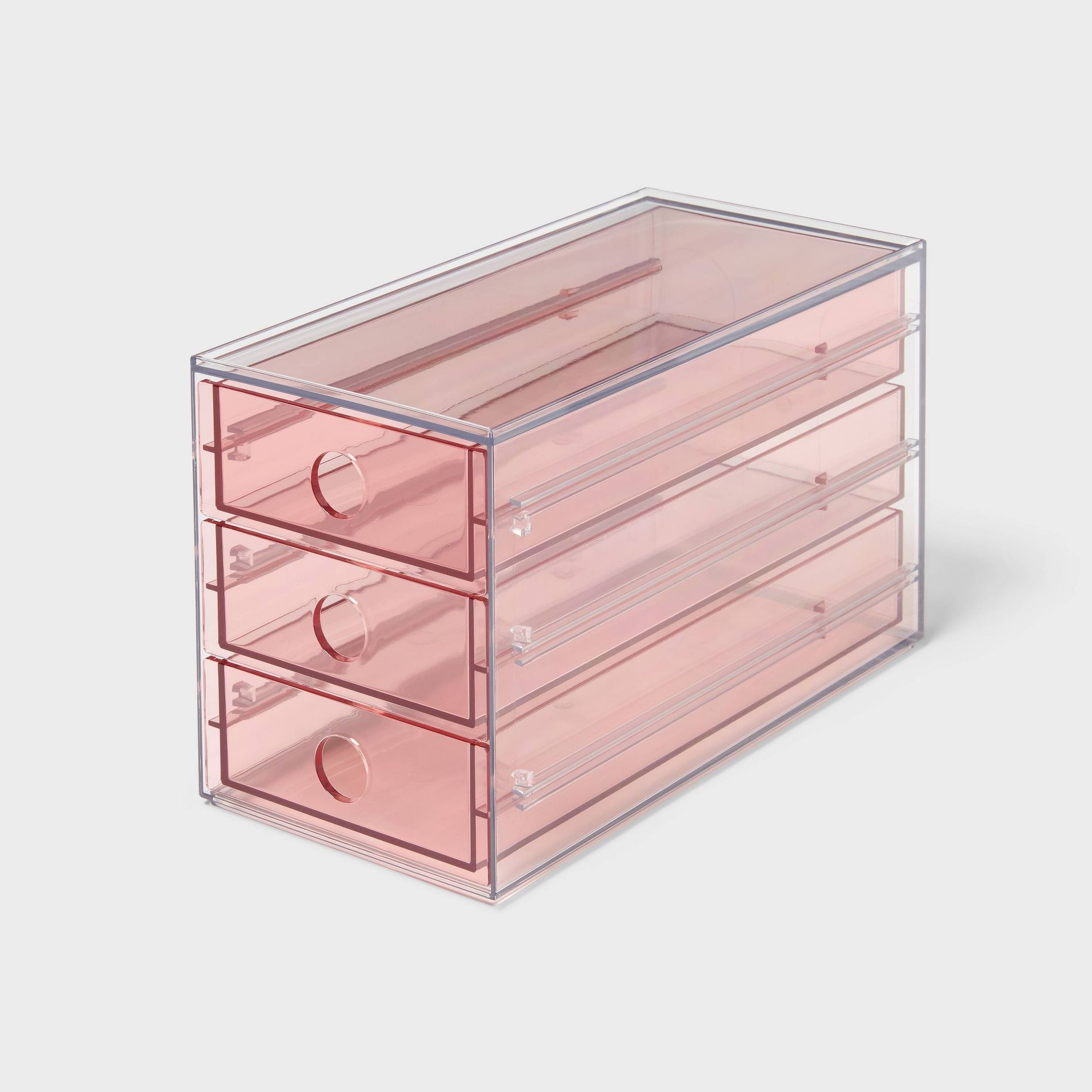 Plastic 3 Drawer Makeup Storage Pink - Brightroom™