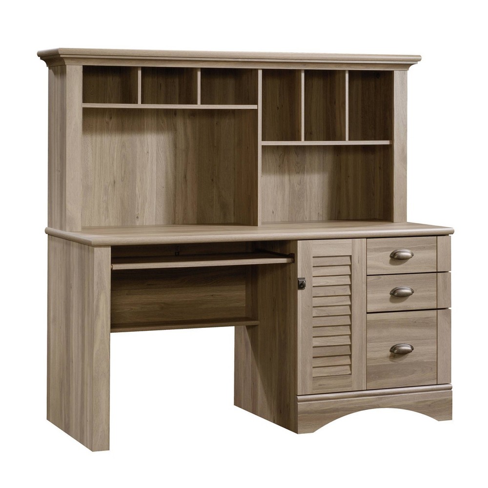 Harbor View Computer Desk with Hutch Brown - Sauder