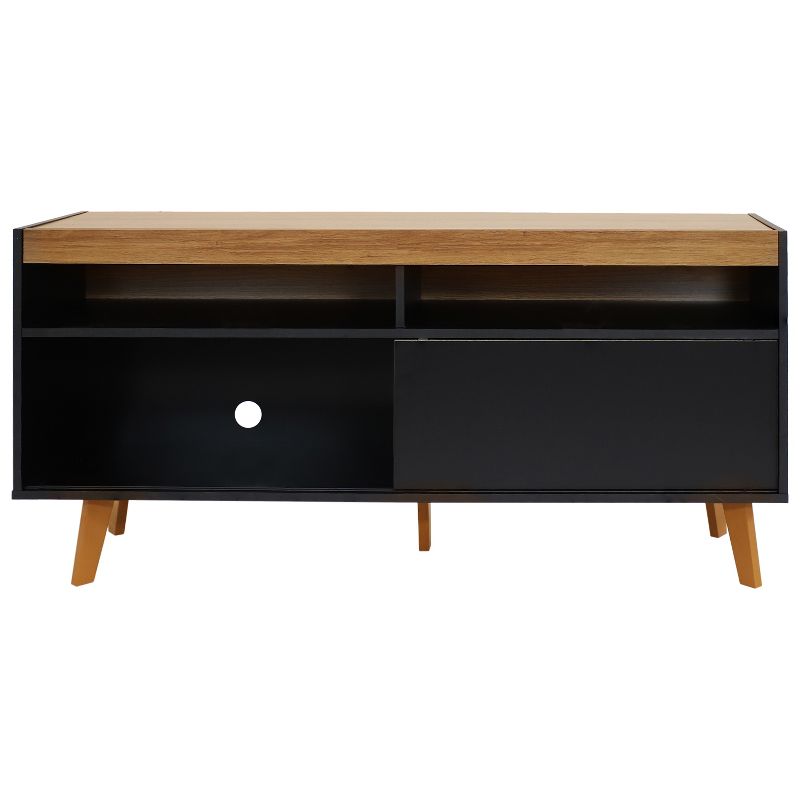 Sunnydaze Indoor Mid-Century Modern TV Stand Console with Storage Cabinet and Shelves for 58" TV, 5 of 21