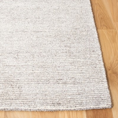 Hand-loomed Gray Wool & Viscose 6' x 9' Rectangular Area Rug