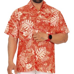 LA LEELA Mens Hawaiian Shirts Short Sleeve Button Down Shirt Men's Vacation Shirts Summer Beach Casual Aloha Shirts for Men Funny - 1 of 4