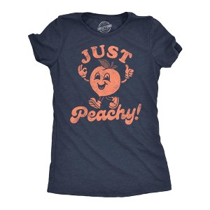 Womens Funny T Shirts Just Peachy Sarcastic Graphic Tee For Ladies - Crazy Dog Women's T Shirt - 1 of 4