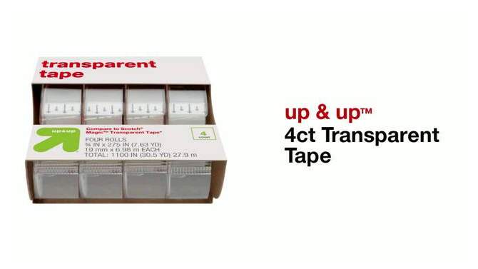 4ct Transparent Tape - up &#38; up&#8482;, 2 of 5, play video