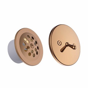 Fine Fixtures Bathtub Shower Drain - 20 Gauge Brass Tubing, Trip Lever Overflow Assembly Tub Drain Kit - 1 of 2