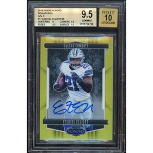 Ezekiel Elliott 2018 Panini Honors Signatures Gold #17 (10/25) (pop 3) BGS 9.5 - 1 of 2