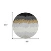 Black Charcoal And Silver Striped Washable Indoor Outdoor Area Rug - 3 of 4