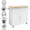 Lavish Home Rolling Kitchen Island with Spice Rack and Storage Cabinet - 3 of 4