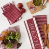 Design Imports  Foodie Everyday Dishtowel & Dishcloth Set 5 Piece, Barn Red, Dt 18X28", Dc 13X13" - 4 of 4