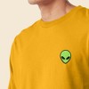 Dalix Alien Embroidered Cotton Classic Fit Long Sleeve Crewneck Tee Shirt Mens - 4 of 4