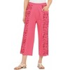 Collections Etc Side Embroidered Lace Capris Cotton Pants - 4 of 4
